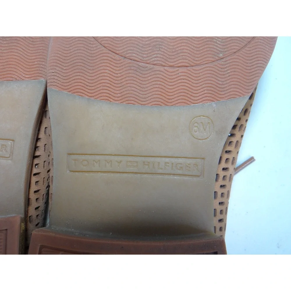 Tommy Hilfiger Raenay Tan Leather‎ Perforated Oxford Lace Up Flats Shoes 6M
